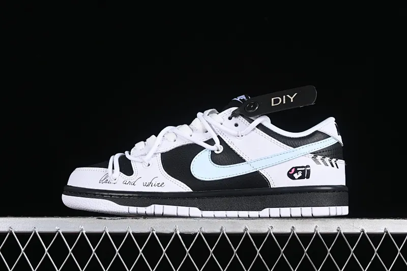 All categories Nk SB Dunk series Nk SB Dunk Low low-top sneakers Nk Dunk Low "Reverse Panda" Speed ​​racing black and white panda graffiti contrasting color SB strap low-top casual sneakers FD9064-011